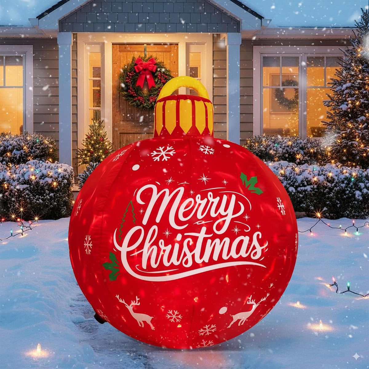 4 ft Inflatable Ornament Balls, Christmas outdoor decoration