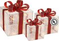 Lighted Gift Box Set, 3 Pieces, Christmas outdoor decoration
